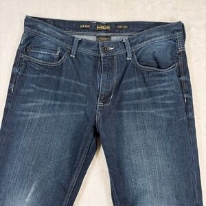 Helix Mens Slim Bootcut Jeans Dark Wash Denim 34W 32L 100% Cotton Y2K